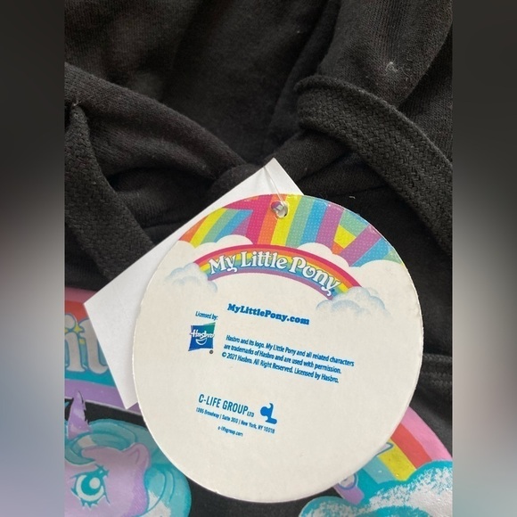 My Little Pony Cropped Black Hoodie NWT - Picture 2 of 5